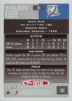 2002-03 Topps Total #65 Sheldon Keefe Back