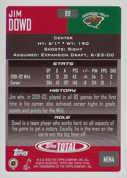 2002-03 Topps Total #89 Jim Dowd Back