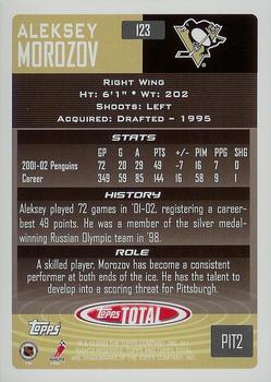2002-03 Topps Total #123 Aleksey Morozov Back