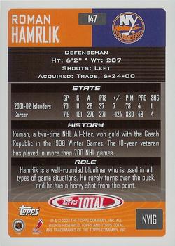 2002-03 Topps Total #147 Roman Hamrlik Back