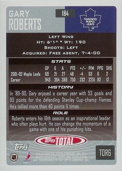 2002-03 Topps Total #184 Gary Roberts Back