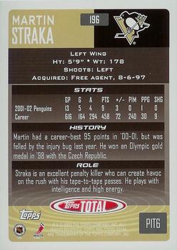 2002-03 Topps Total #196 Martin Straka Back