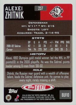 2002-03 Topps Total #257 Alexei Zhitnik Back