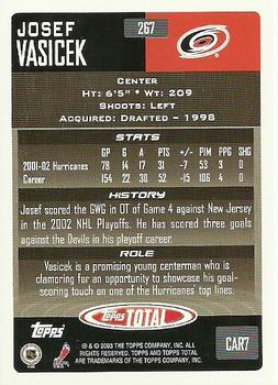 2002-03 Topps Total #267 Josef Vasicek Back