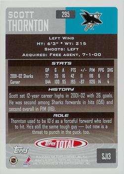2002-03 Topps Total #295 Scott Thornton Back