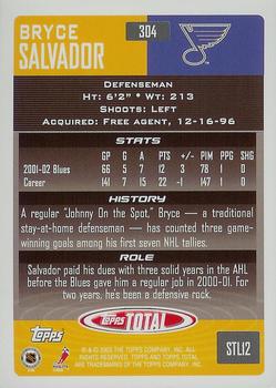 2002-03 Topps Total #304 Bryce Salvador Back