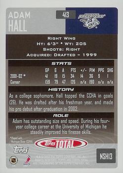 2002-03 Topps Total #413 Adam Hall Back