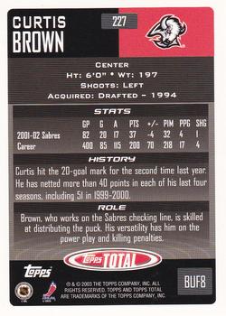 2002-03 Topps Total #227 Curtis Brown Back