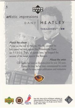 2002-03 Upper Deck Artistic Impressions #3 Dany Heatley Back