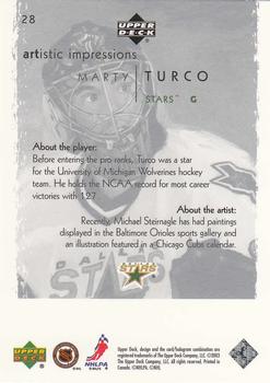 2002-03 Upper Deck Artistic Impressions #28 Marty Turco Back