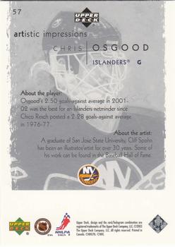 2002-03 Upper Deck Artistic Impressions #57 Chris Osgood Back