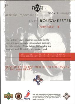 2002-03 Upper Deck Artistic Impressions #94 Jay Bouwmeester Back