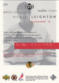 2002-03 Upper Deck Artistic Impressions #101 Michael Leighton Back