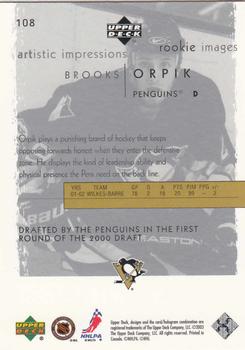 2002-03 Upper Deck Artistic Impressions #108 Brooks Orpik Back