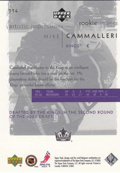 2002-03 Upper Deck Artistic Impressions #114 Mike Cammalleri Back