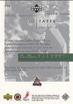 2002-03 Upper Deck Artistic Impressions #119 Jeff Taffe Back