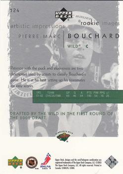 2002-03 Upper Deck Artistic Impressions #124 Pierre-Marc Bouchard Back