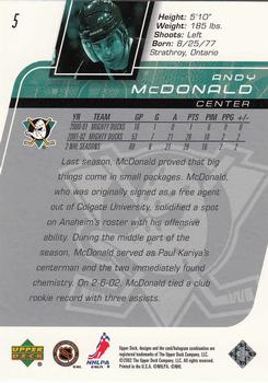 2002-03 Upper Deck #5 Andy McDonald Back