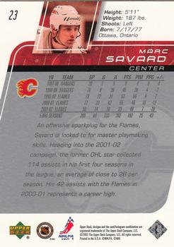 2002-03 Upper Deck #23 Marc Savard Back