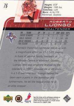2002-03 Upper Deck #76 Roberto Luongo Back