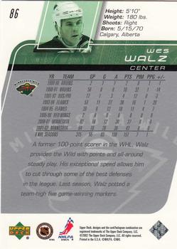 2002-03 Upper Deck #86 Wes Walz Back