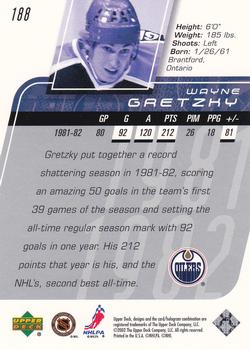 2002-03 Upper Deck #188 Wayne Gretzky Back