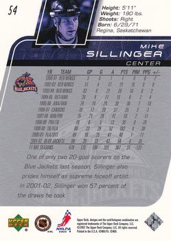 2002-03 Upper Deck #54 Mike Sillinger Back