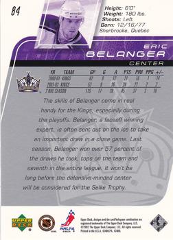2002-03 Upper Deck #84 Eric Belanger Back