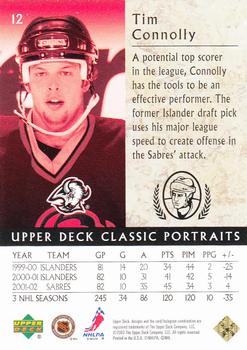 2002-03 Upper Deck Classic Portraits #12 Tim Connolly Back