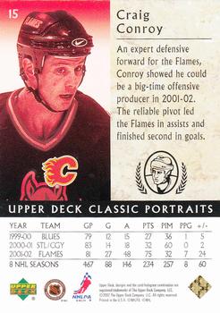 2002-03 Upper Deck Classic Portraits #15 Craig Conroy Back