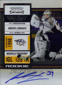 2010-11 Playoff Contenders #143 Anders Lindback Front