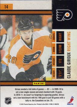 2010-11 Playoff Contenders #14 Claude Giroux Back