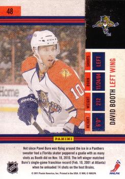 2010-11 Playoff Contenders #48 David Booth Back