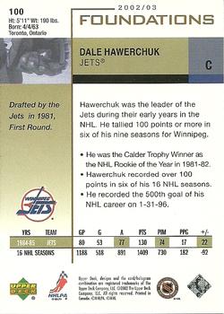 2002-03 Upper Deck Foundations #100 Dale Hawerchuk Back