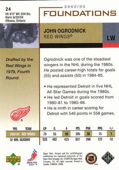 2002-03 Upper Deck Foundations #24 John Ogrodnick Back