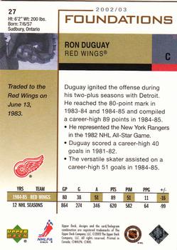 2002-03 Upper Deck Foundations #27 Ron Duguay Back