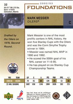 2002-03 Upper Deck Foundations #32 Mark Messier Back