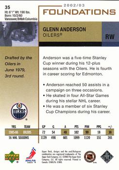 2002-03 Upper Deck Foundations #35 Glenn Anderson Back