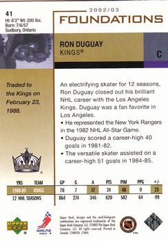 2002-03 Upper Deck Foundations #41 Ron Duguay Back