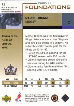 2002-03 Upper Deck Foundations #42 Marcel Dionne Back