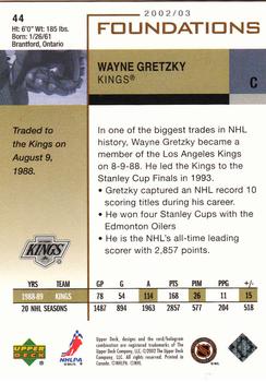 2002-03 Upper Deck Foundations #44 Wayne Gretzky Back