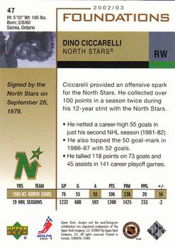 2002-03 Upper Deck Foundations #47 Dino Ciccarelli Back