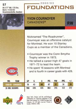 2002-03 Upper Deck Foundations #57 Yvan Cournoyer Back