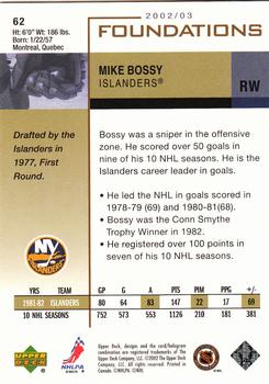 2002-03 Upper Deck Foundations #62 Mike Bossy Back