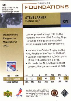 2002-03 Upper Deck Foundations #69 Steve Larmer Back