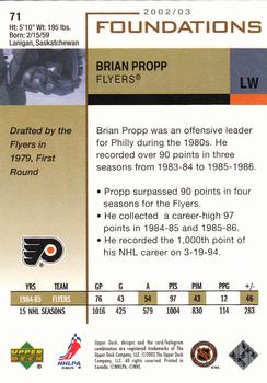 2002-03 Upper Deck Foundations #71 Brian Propp Back