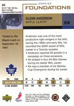 2002-03 Upper Deck Foundations #90 Glenn Anderson Back