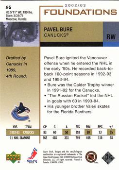 2002-03 Upper Deck Foundations #95 Pavel Bure Back