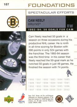 2002-03 Upper Deck Foundations #107 Cam Neely Back