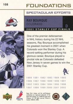 2002-03 Upper Deck Foundations #108 Ray Bourque Back